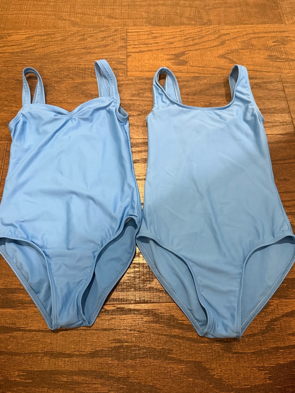 Girls Wear Moi Dancewear blue leotards size 12/14